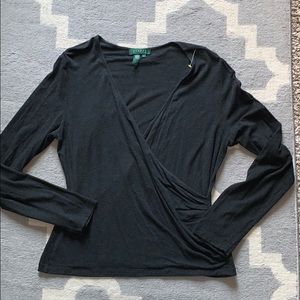 Lauren Ralph Lauren Jersey Wrap Top
